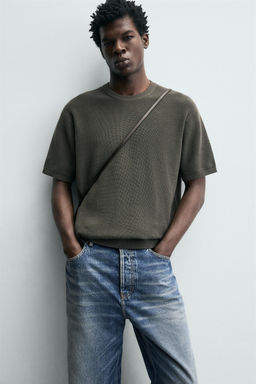 CAMISETA PUNTO PERLADO / Gris oscuro