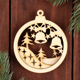 Заготовка для творчества, подвесная новогодняя ёлочная игрушка «Колокольчики», 7×8 см