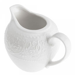 Русь Сливочник (молочник) фарфоровый 180мл, д7,5см h7,7см, белый, рельефный декор (Китай) - Домашняя мода фото 4