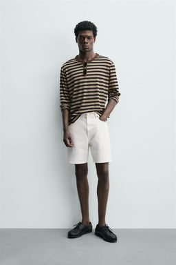 BERMUDA DENIM REGULAR FIT / Blanco roto