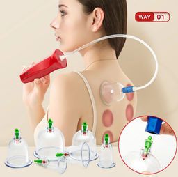 Набор вакуумных банок для массажа Aopen с насосом 12 шт