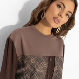 Свитшот с эффектом многослойности, Стиль по-взрослому (браун, нью) - Charutti фото 3