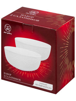 Набор салатников круглых 2 пр. 850 мл 16*16*7 см Белый коралл, фарфор - Elan gallery фото 4