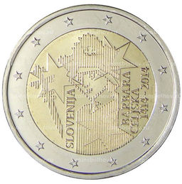 Монета 2 евро 2014 года Словения  600 лет воцарению Барбары Цилли