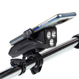 Фонарь передний COMIRON HOLDER ABS, IPX5; 3*T6 LED, 400lm 4800mAh USB индикатор заряда POWER BANK сигнал 130Дб крепление смартфона чёрный /уп 20/80/ - Галеонтрейд фото 20