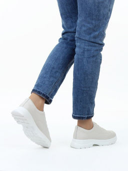 03-YD138-2 LT. BEIGE Полуботинки спортивные женские (натуральная кожа)