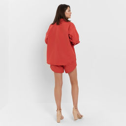 Костюм женский (блузка, шорты) MINAKU: Casual Collection, красный, размер 48