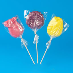 Цена за 36 шт. Карамель леденцовая "Цветы Botanical" на палочке, 30 г