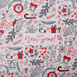 Цена за 10 шт. Бумага упаковочная глянцевая Happy new year, 70 100 см - Дарите счастье фото 8