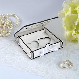 Шкатулка под кольца Ажурная, белая, 10х9,5х2,6 см - Simaland фото 3