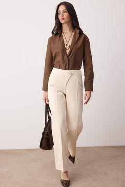 Bej Dugme Detayl? Wide Leg/Genis Paca Pantolon TWOAW26PL00152