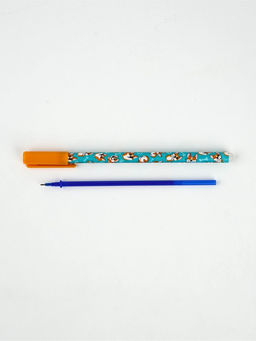 Цена за 10 шт. Ручка пластик пиши-стирай с колпачком "Корги", синяя паста, гелевая 0,5 мм