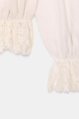 ROMANTIC LACE SWEATSHIRT - Zara фото 6