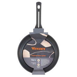 52082 WERNER Сковорода NERO 26,0x5,4 см с индукционным дном, с двухслойным антипригарным покрытием Pfluon, бакелитовая ручка с покрытием Soft Touch. Материал: литой алюминий. Толщина стенок: 1,5 мм, толщина дна: 4,0 мм.  фото 6