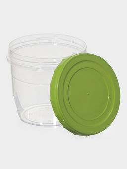 Цена за 2 шт. Банка для хранения продуктов, 1 л, пластик, прозрачная, крышка МИКС