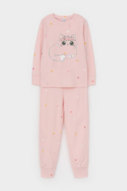 К 1621/бежево-розовый,полянка пижама д/дет яс