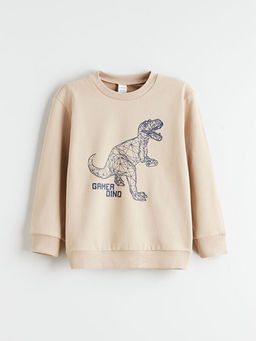 Bask?l? Erkek ?ocuk Sweatshirt 2li