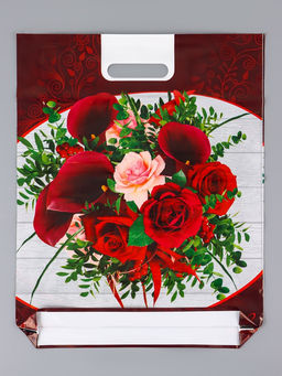 Цена за 25 шт. Пакет Бордовые каллы, полиэтиленовый с вырубной ручкой, 38?47 см, 60 мкм