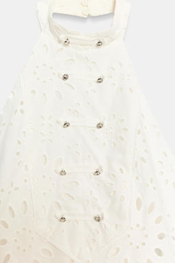 VESTIDO COMBINADO BORDADOS PERFORADOS / Blanco - Zara фото 11