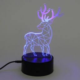 Цена за 2 шт. Светильник ночник "3D-Олень" на пластиковой подставке, с включателем USB