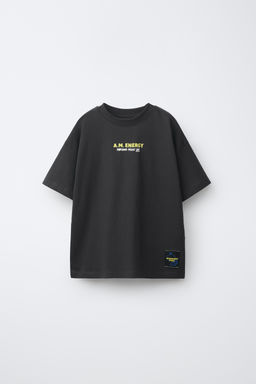 CAMISETA ESTAMPADO COMIDA / Gris antracita