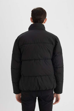 Пальто приталенного кроя с воротником-стойкой на подкладке - Defacto фото 7