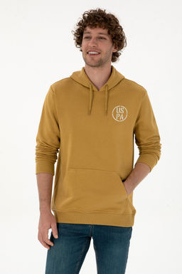 Erkek Hardal Sweatshirt Sepette S_rpriz _ndirim