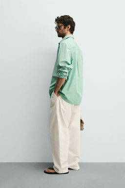 CAMISA LAVADA REGULAR FIT / verde lavado