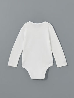 Bisiklet Yaka Uzun Kollu Bask?l? Erkek Bebek ??t??tl? Body