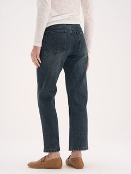 Джинсы Straight fit с вискозой "Сине-зеленый джинс" женские