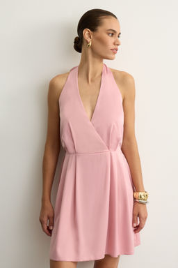 Платье мини из сатина с драпированным лифом - Mollis фото 3