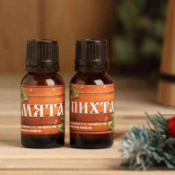 Набор эфирных масел 2 шт по 15 мл, пихта и мята "Счастья и здоровья!"