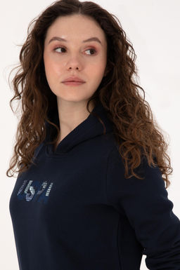 Kad_n Lacivert Kap__onlu Basic Sweatshirt - U.s. polo assn фото 2