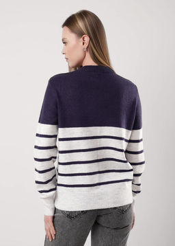 Джемпер жен. (ЧЗ) т.фиолет./молочный 153969апэ - Clever wear фото 5