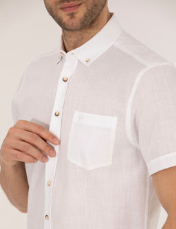 Beyaz Regular Fit K_sa Kollu G_mlek