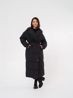 Пальто зимнее женское, черное - Inzibe фото 10