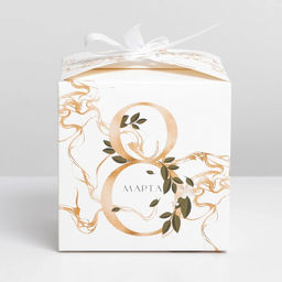 Цена за 3 шт. Коробка подарочная складная, упаковка, 8 марта, золотой, 12?12?12 см