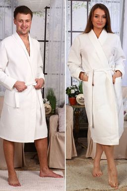 Вафельный халат воротник ШАЛЬ универсальный - Ашматекс фото 23