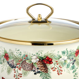 КАСТРЮЛЯ ЭМАЛИРОВАННАЯ AGNESS СО СТЕКЛЯННОЙ КРЫШКОЙ СЕРИЯ CELEBRATION, 3.6 Л, 22*13 СМ фото 7