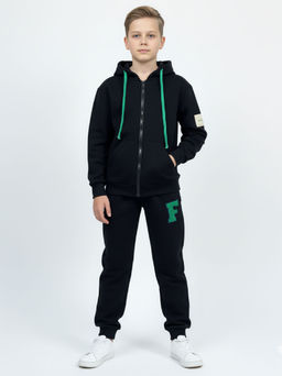 Толстовка зипка с капюшоном на молнии 22-7312 черный - Mini maxi фото 6