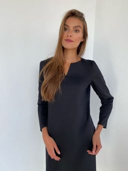 2348 Платье с фигурной горловиной чёрное - Martichelli фото 6