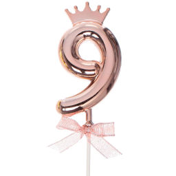 Топпер Цифра Королевский вечер "9" 22 см, микс