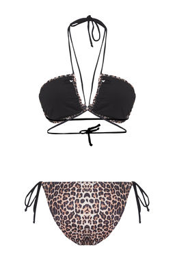 TRENDYOLMILLA Leopar Desenli Bralette Cut Out/Pencereli Regular Bikini Tak?m? TBESS25BT00022  фото 7