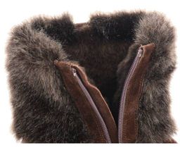 Унты женские на литой подошве. Коричн. Мех норка коричн. Короткие. Молния - Roshva фото 6