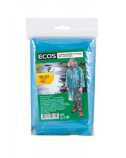 Дождевик-накидка от дождя пончо "Ecos" 45мкм ПВД рр 48-54, XXL, арт. 005483