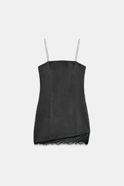 SHORT SATIN LACE DRESS - Zara фото 4