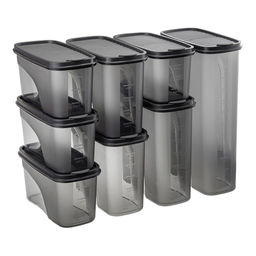 Банка для сыпучих продуктов пластмассовая Бест 2л, 9,5х19х19см, графитовый (Россия) - Домашняя мода фото 8