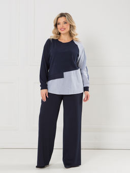 Блузка 1444 темно-синий - Novita фото 9