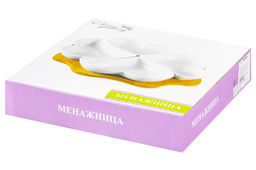 Менажница 30*30*5 см "Сердце" 4 секции на дерев. подставке