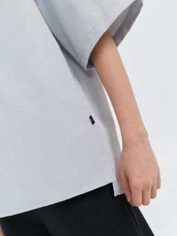 Рубашка оверсайз с коротким рукавом Серая 7+ - Bungly фото 8